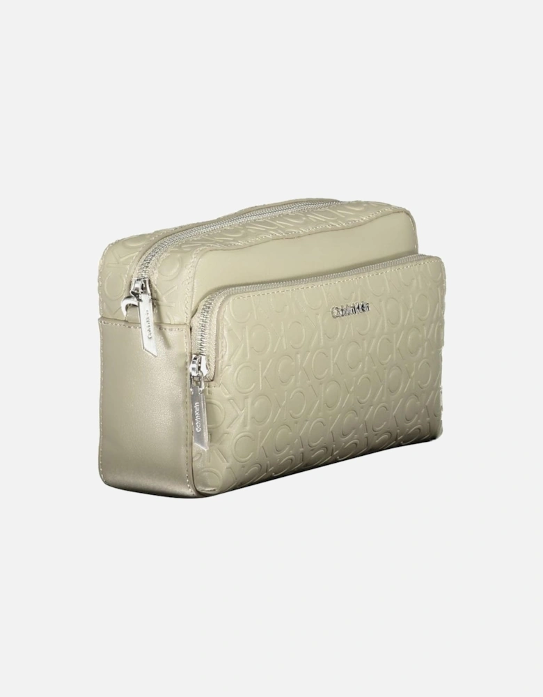 Recycled Polyester Shoulder Bag with Contrasting Details Women - Beige