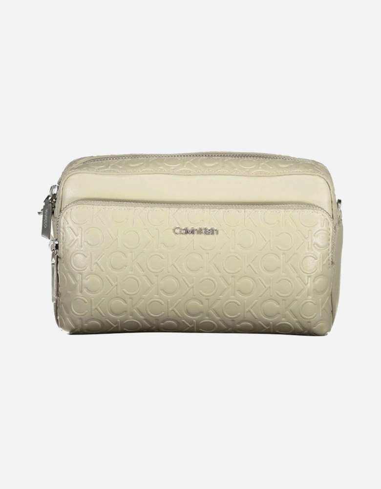Recycled Polyester Shoulder Bag with Contrasting Details Women - Beige