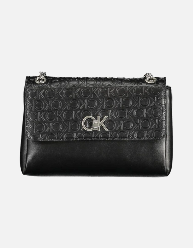 Two-Compartment Shoulder Bag with External Pocket and Swivel Closure