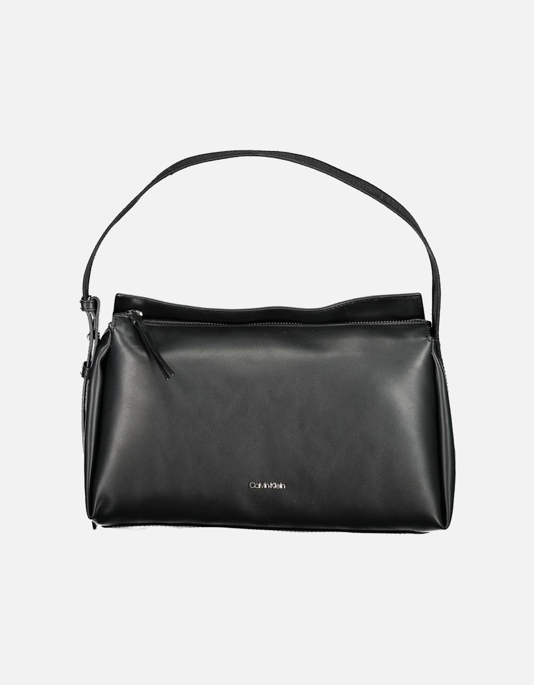 Calvin Klein Women's Black Recycled Polyester Shoulder Bag With Logo And Zip Closure