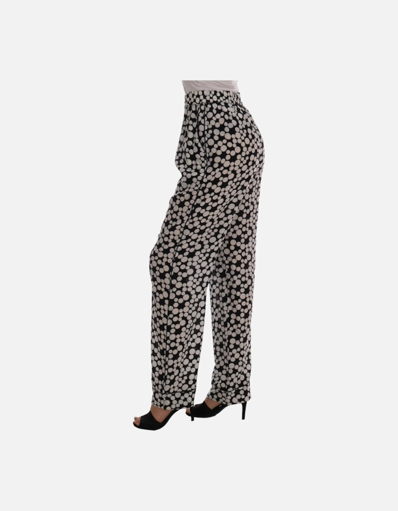 Dolce Gabbana Wide Leg Polka Dot Pants Women - Blackwhite Jeans