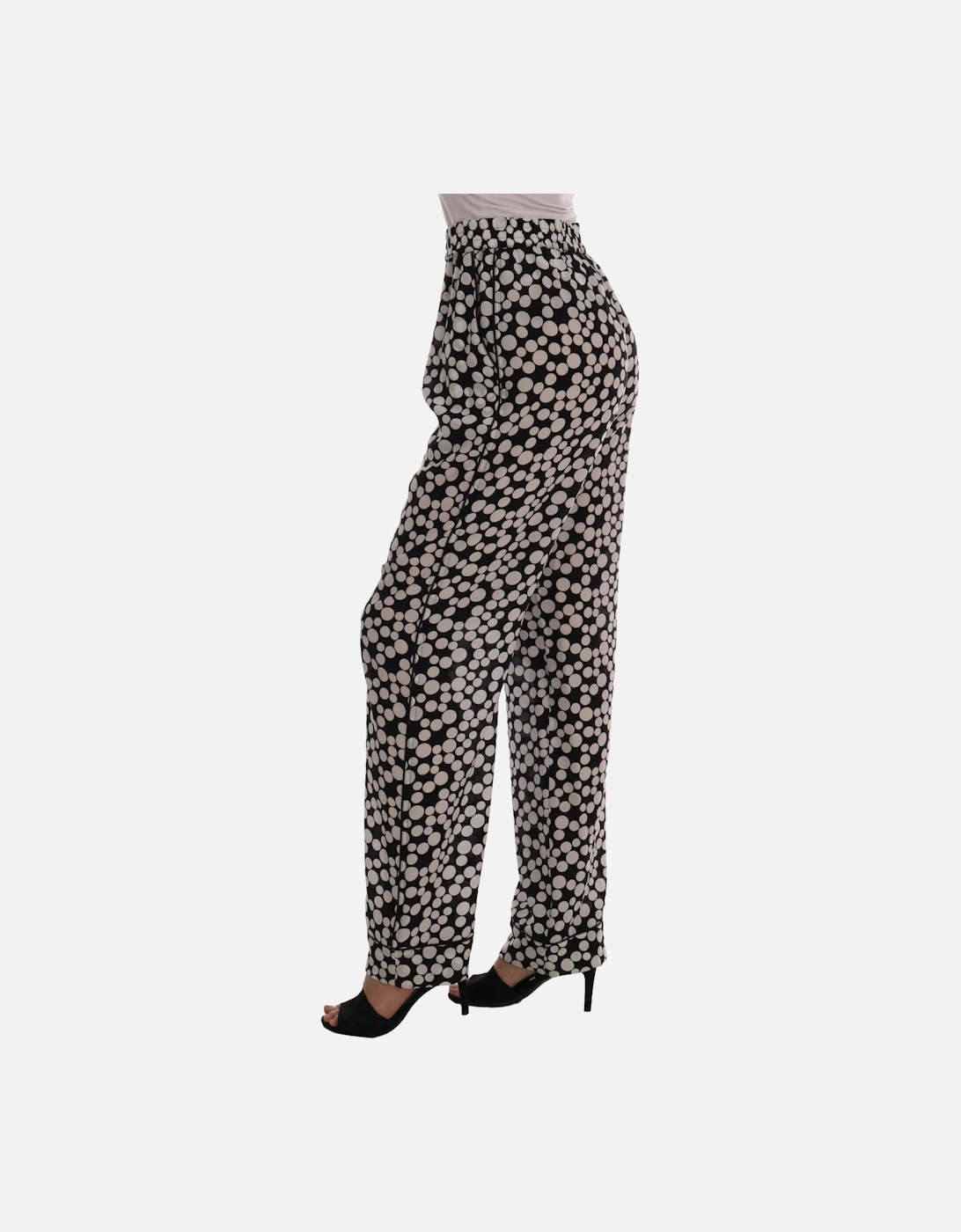 Dolce Gabbana Wide Leg Polka Dot Pants Women - Blackwhite Jeans