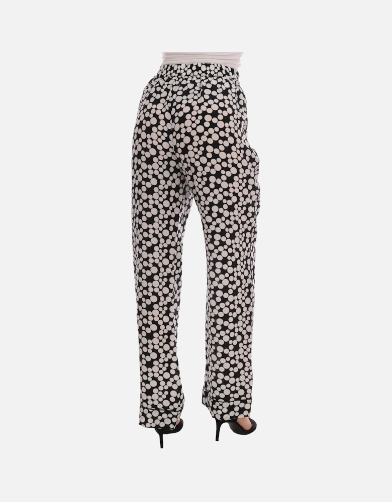 Dolce Gabbana Wide Leg Polka Dot Pants Women - Blackwhite Jeans