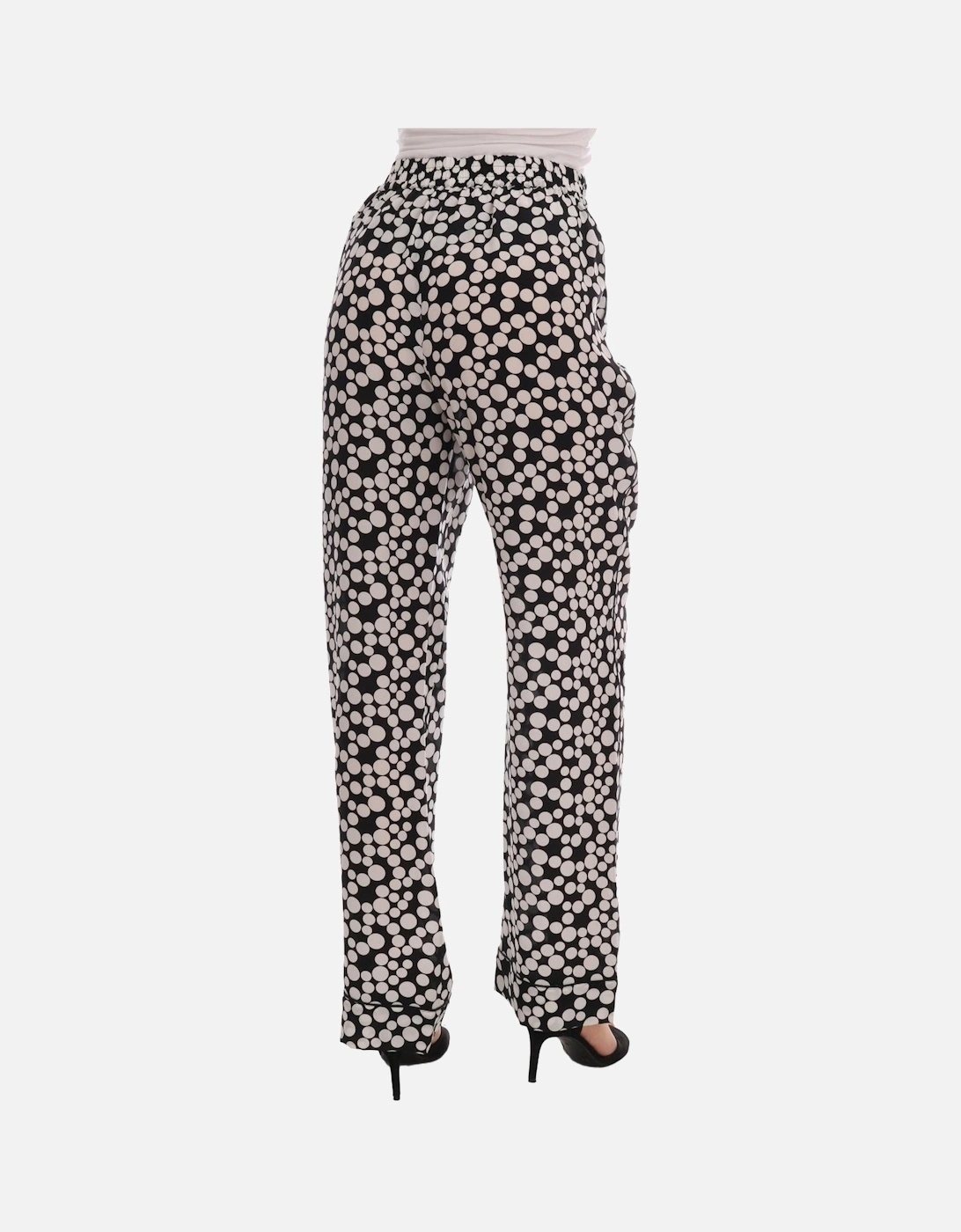 Dolce Gabbana Wide Leg Polka Dot Pants Women - Blackwhite Jeans