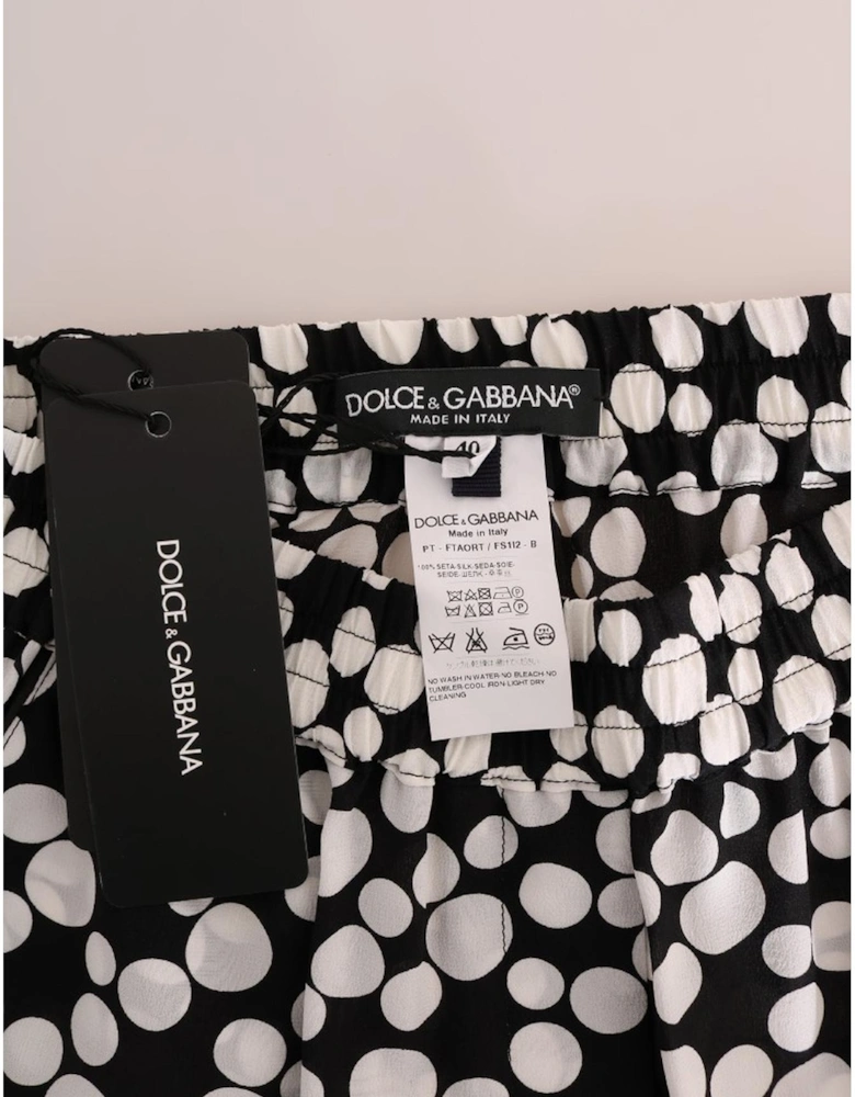 Dolce Gabbana Wide Leg Polka Dot Pants Women - Blackwhite Jeans