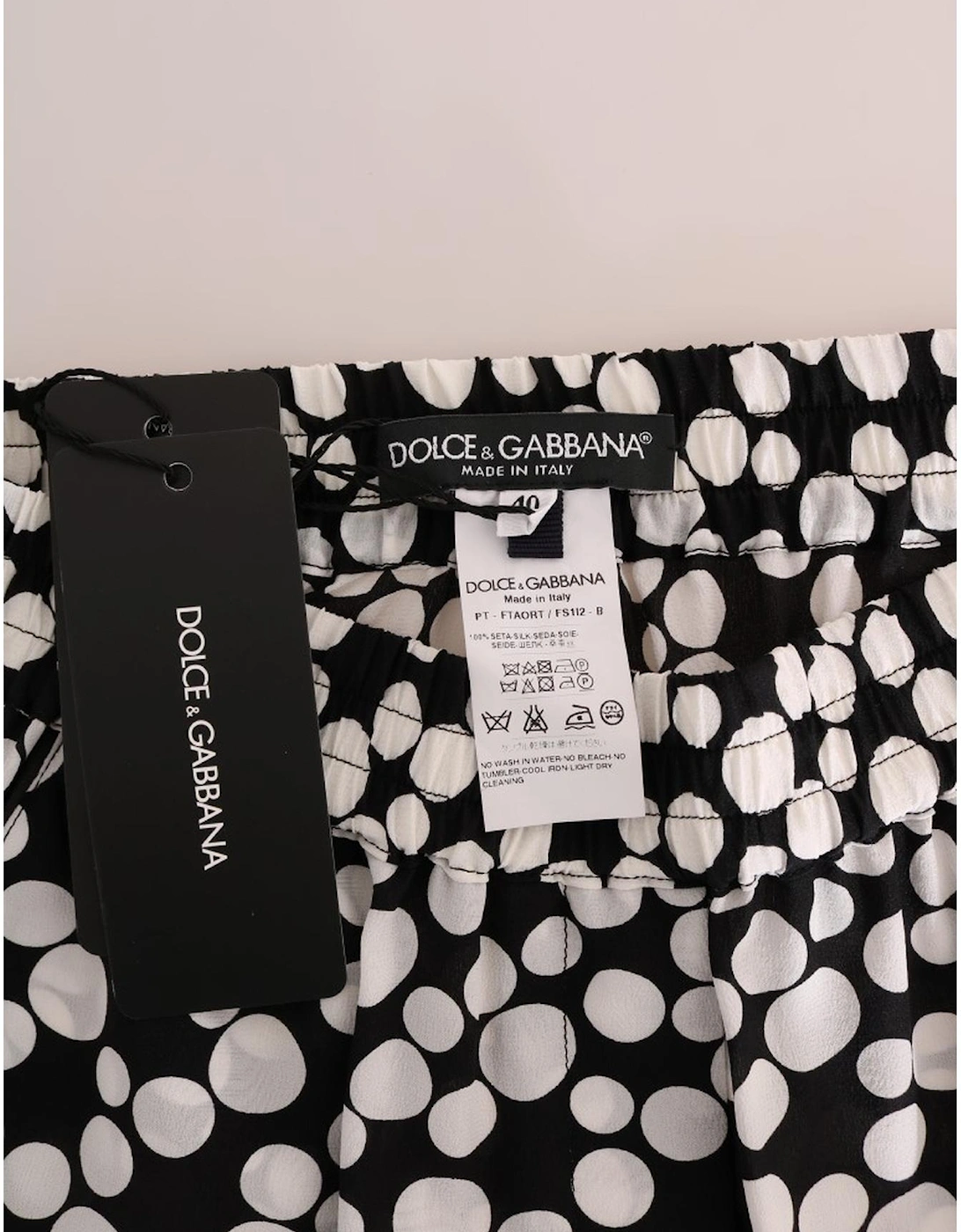 Dolce Gabbana Wide Leg Polka Dot Pants Women - Blackwhite Jeans