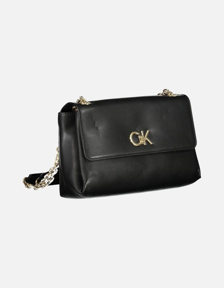 Two-Compartment Shoulder Bag with Swivel Closure and Contrasting