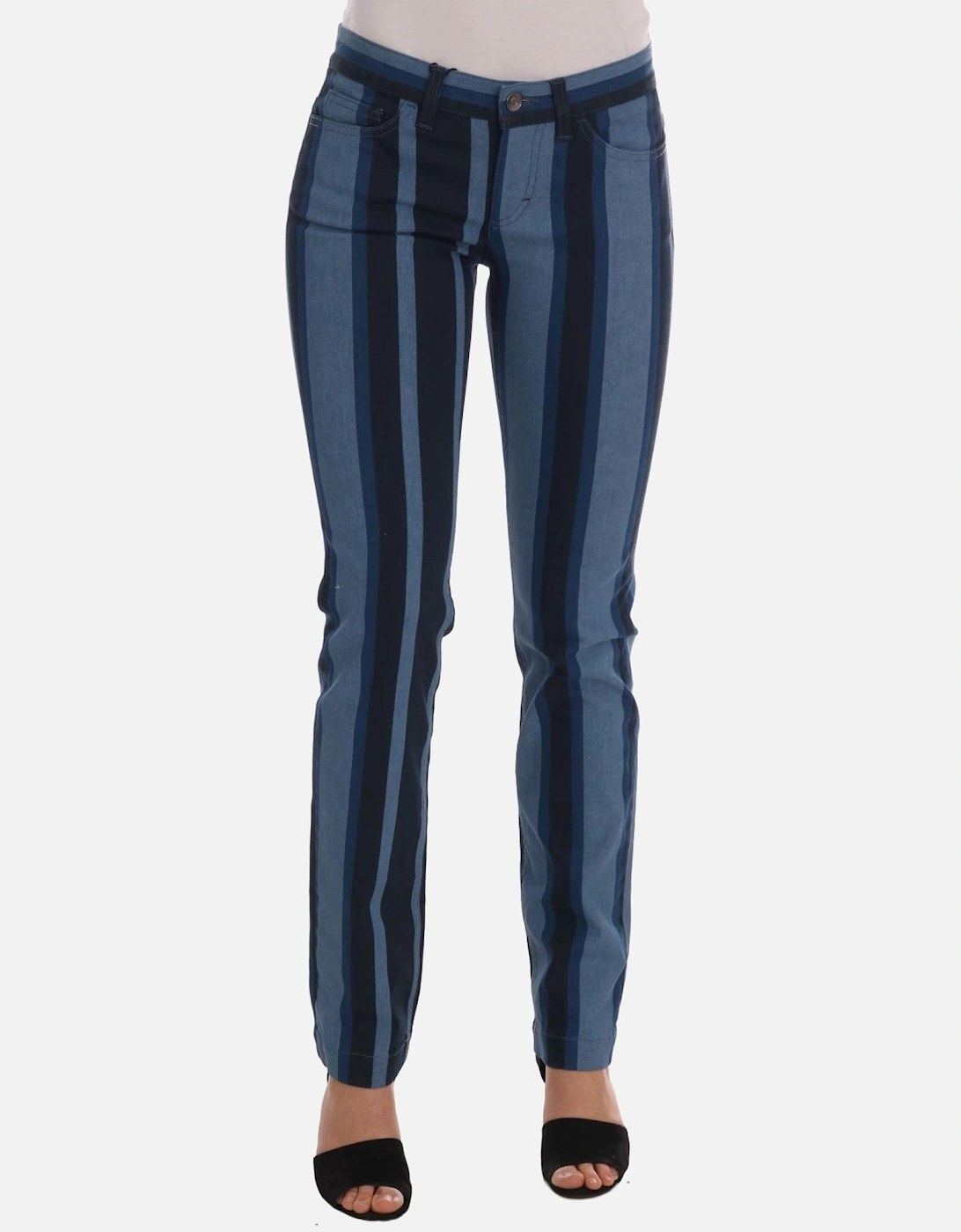 Vertical Striped Trousers Casual Style Women - Blue Jeans, 7 of 6