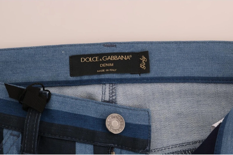Vertical Striped Trousers Casual Style Women - Blue Jeans