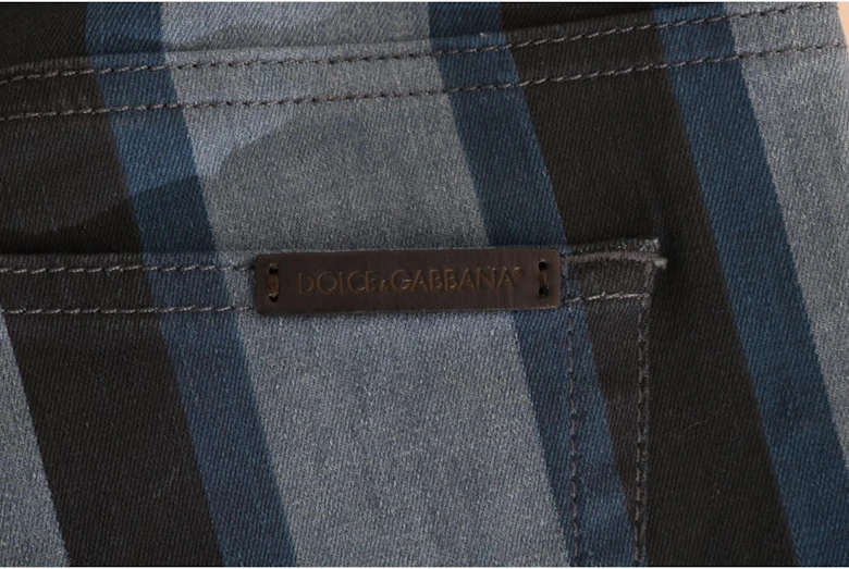 Vertical Striped Trousers Casual Style Women - Blue Jeans