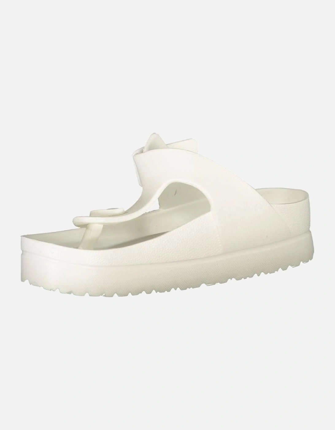 Ankle Buckle Flip Flops with Logo Detail Women - White Sandals