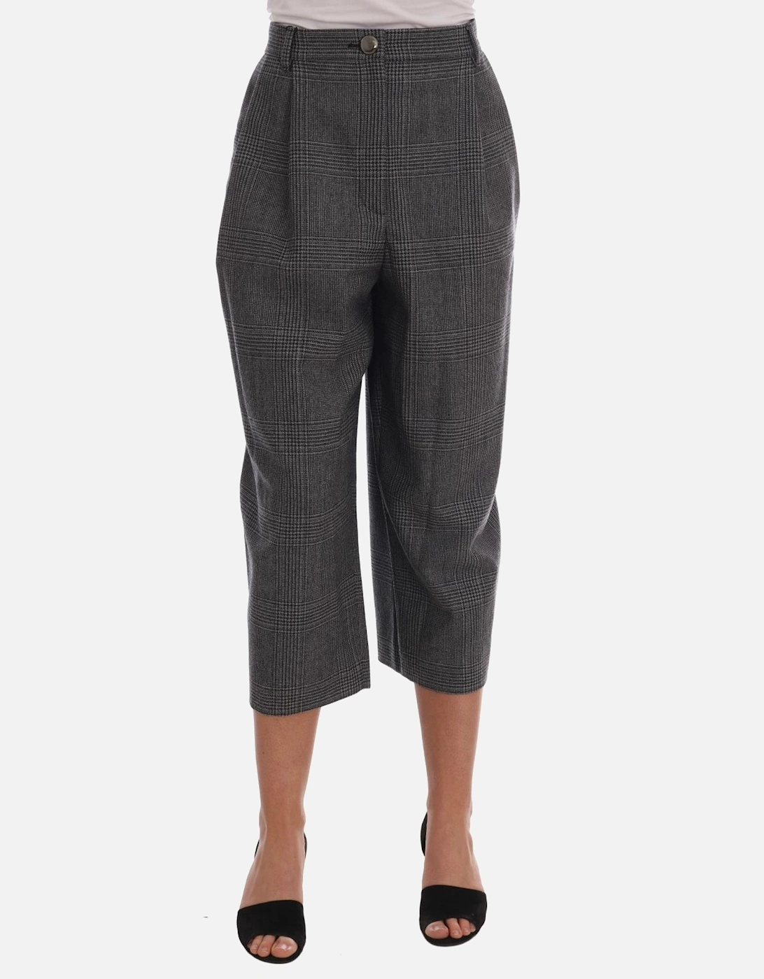 Gray Check Pattern Wool Capri Pants by Women Jeans, 7 of 6