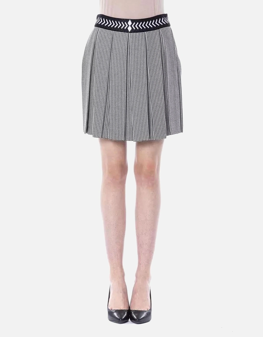 Houndstooth Pleated Mini Skirt Women - Black And White, 4 of 3