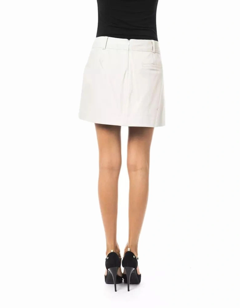 Pleated Mini Skirt Leather Women - Gray