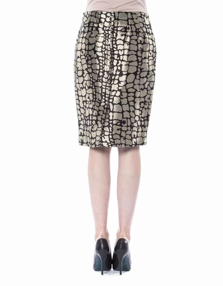 Pencil Skirt ReptileEmbossed Women - Gold