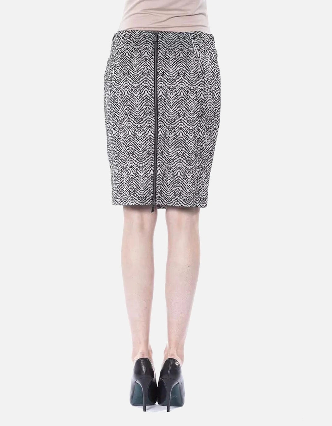 Pencil Skirt Chevron Print Slim Fit Women - Black And White