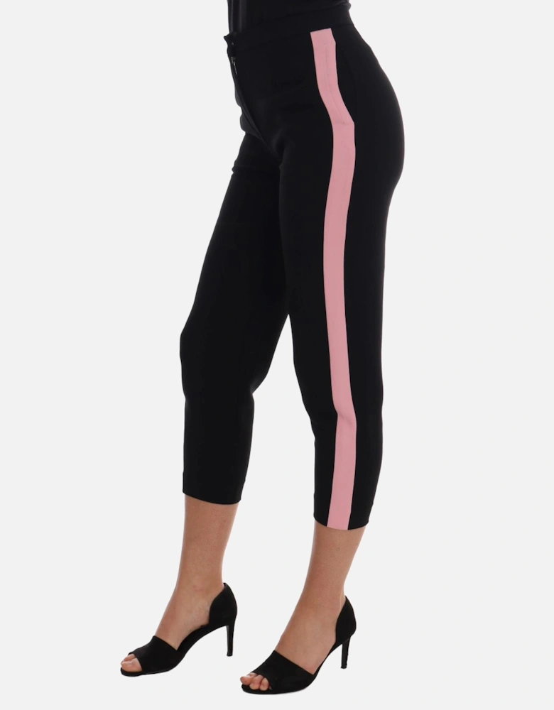 Dolce Gabbana Cropped Pants Side Panel Detail Women - Black Jeans