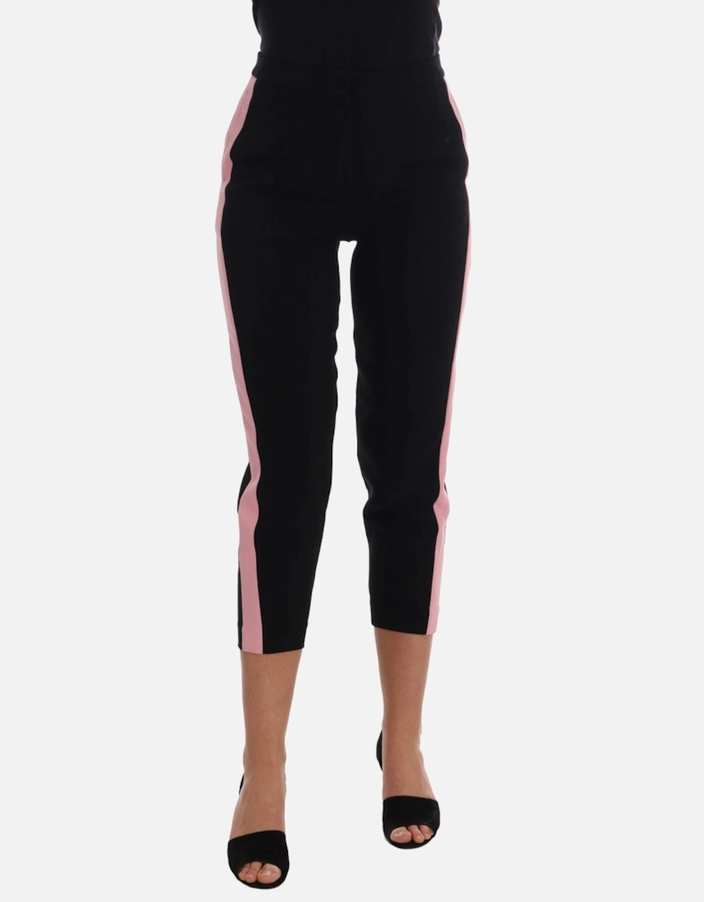 Dolce Gabbana Cropped Pants Side Panel Detail Women - Black Jeans