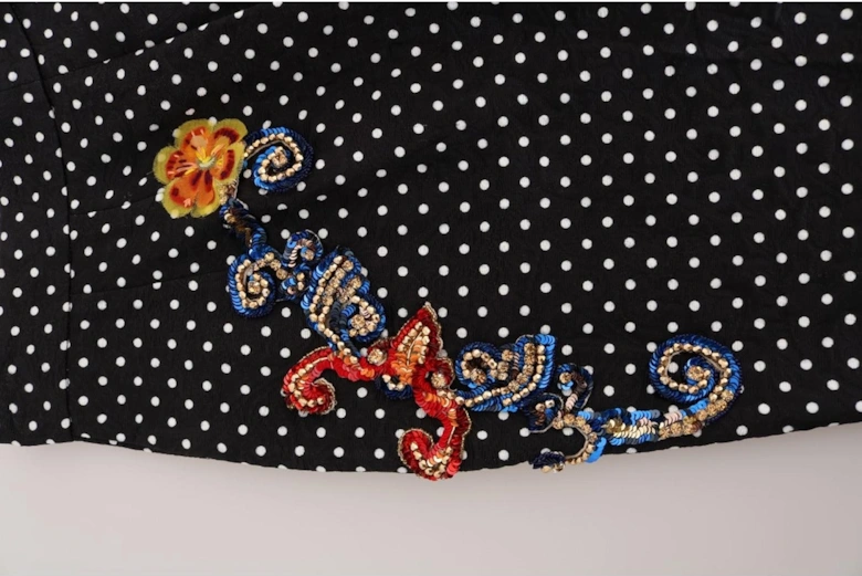 Polka Dot Trousers Embellished Pants Women - Blackwhite Jeans