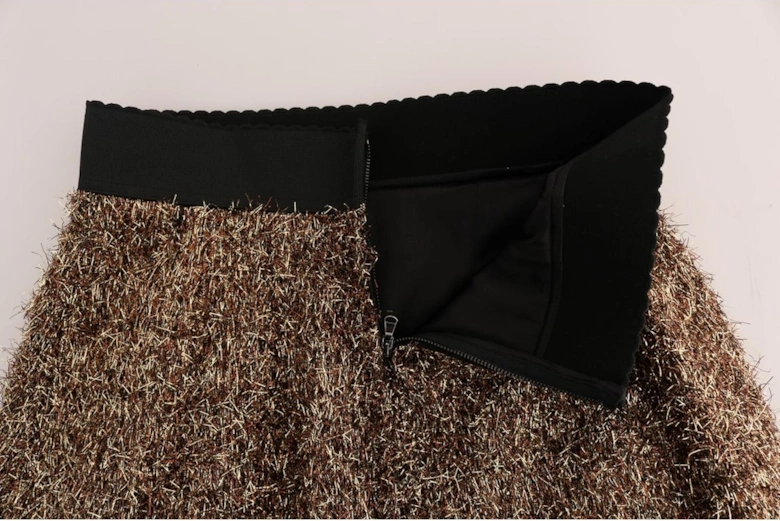 Metallic Mini Skirt Fringed Style Women - Gold