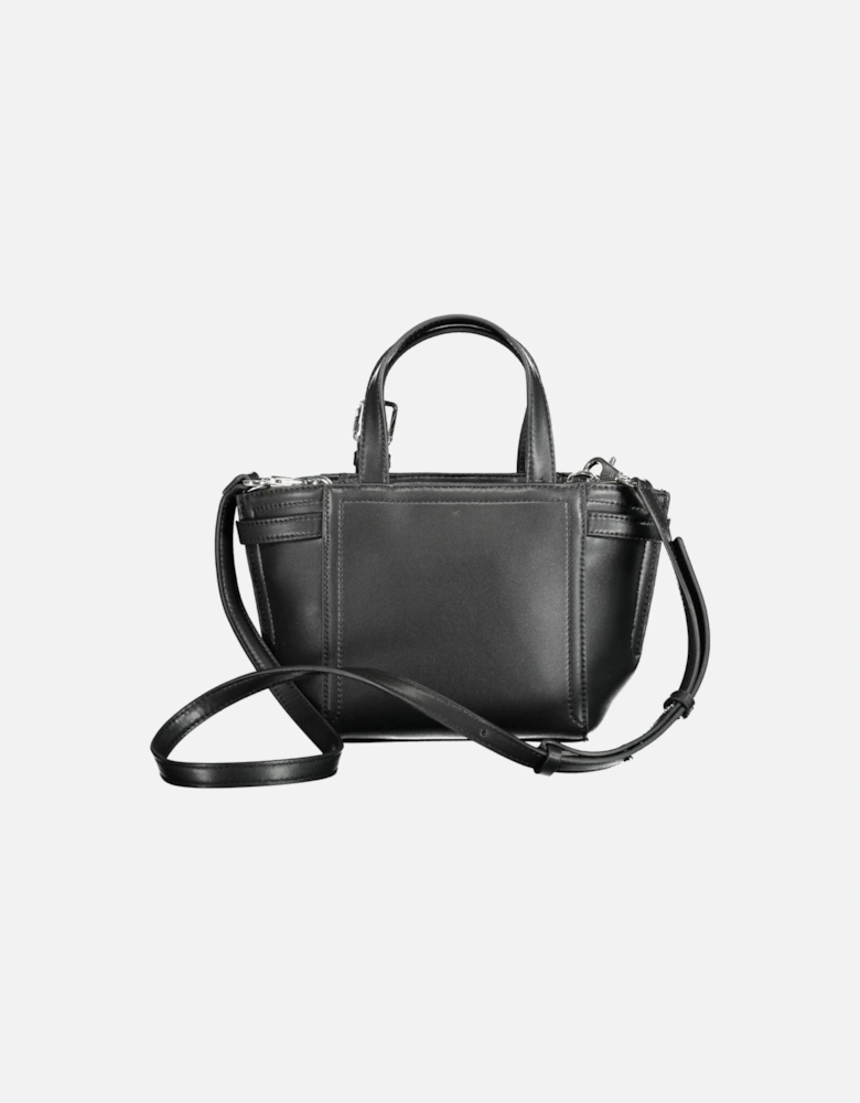 Sophisticated Black Handbag with Removable Shoulder Strap and Internal