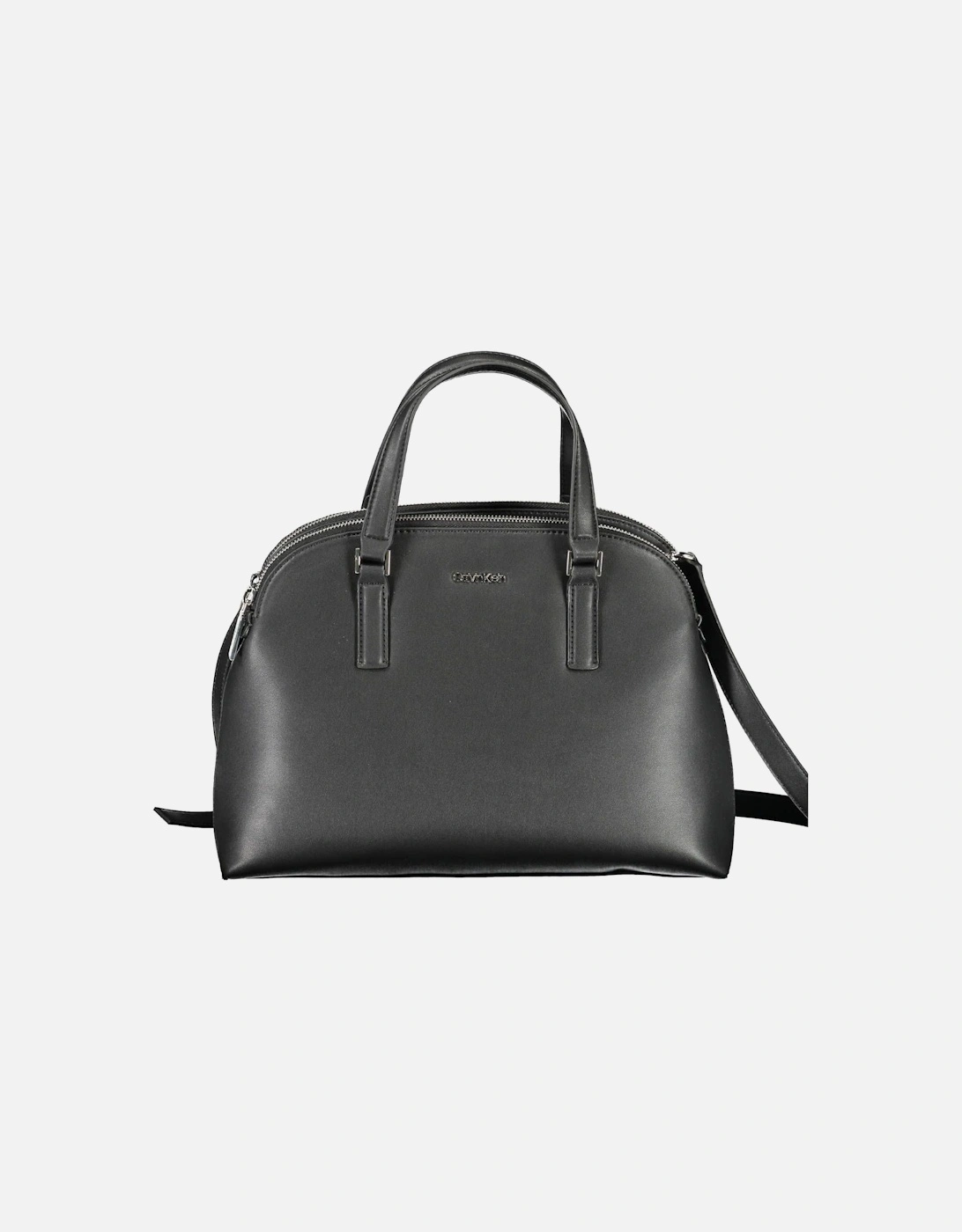 Elegant Black Shoulder Bag with Three Compartments and Iconic Logo, 4 of 3