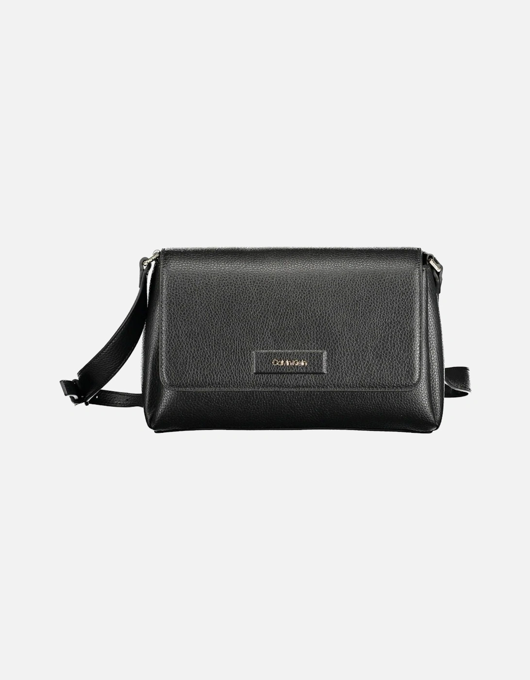 Sustainable Black Shoulder Bag with Adjustable Strap and Snap Closure, 4 of 3