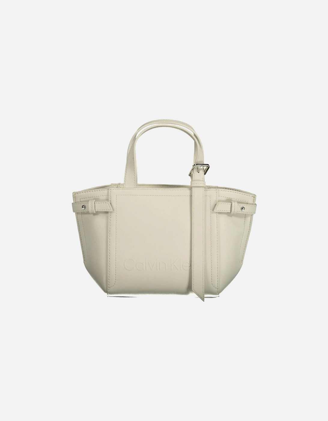Calvin Klein Women's White Satchel Bag With Removable Strap And Zip Closure Handbags - Size: One Size