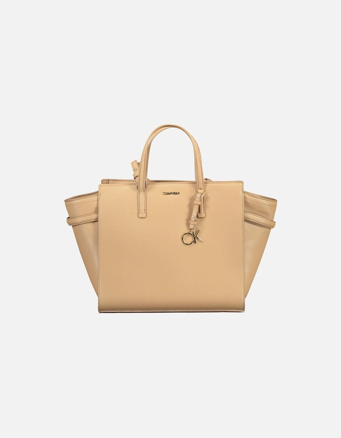 Calvin Klein Women's Cream Beige Recycled Polyester Handbag With Adjustable Strap And Zip Closure - Size: One Size