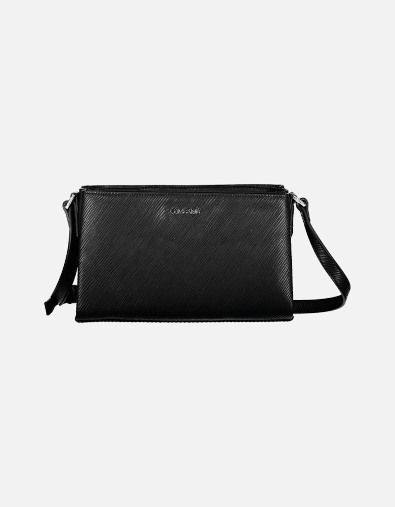 Black Shoulder Bag with Contrasting Details and Eco-Friendly