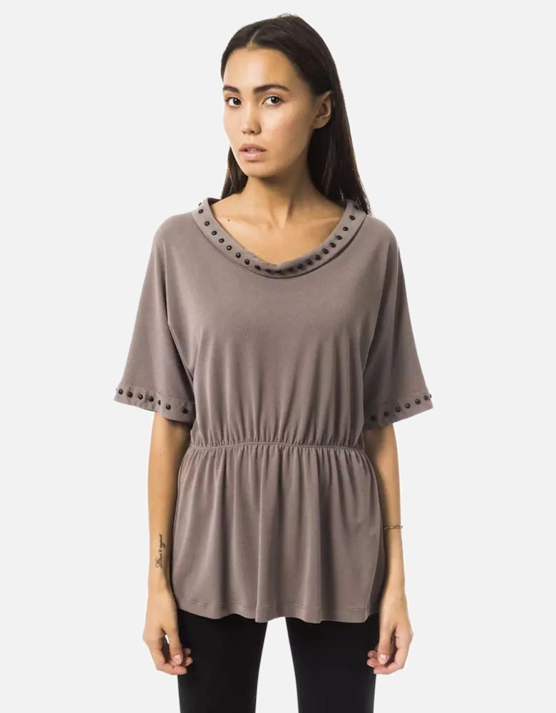 Casual Short Sleeve Top Women - Gray T-Shirts