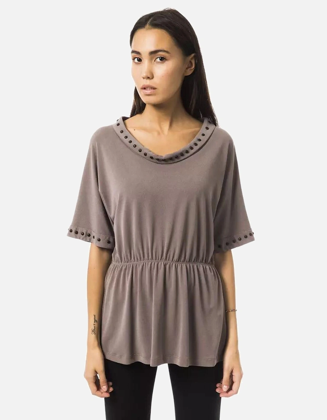 Casual Short Sleeve Top Women - Gray T-Shirts, 5 of 4