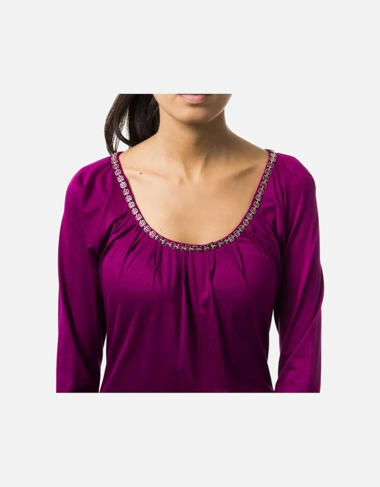Long Sleeve Scoop Neck Top Women - Purple T-Shirts
