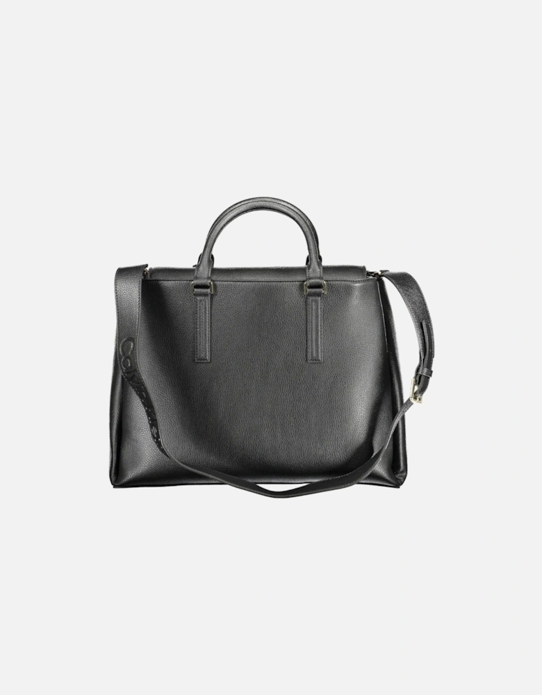 Sophisticated Black Shoulder Bag with Adjustable Strap and Spacious