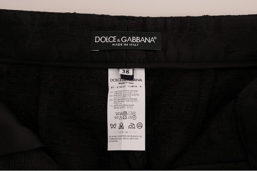 Cropped Floral Trousers Women - Black Jeans