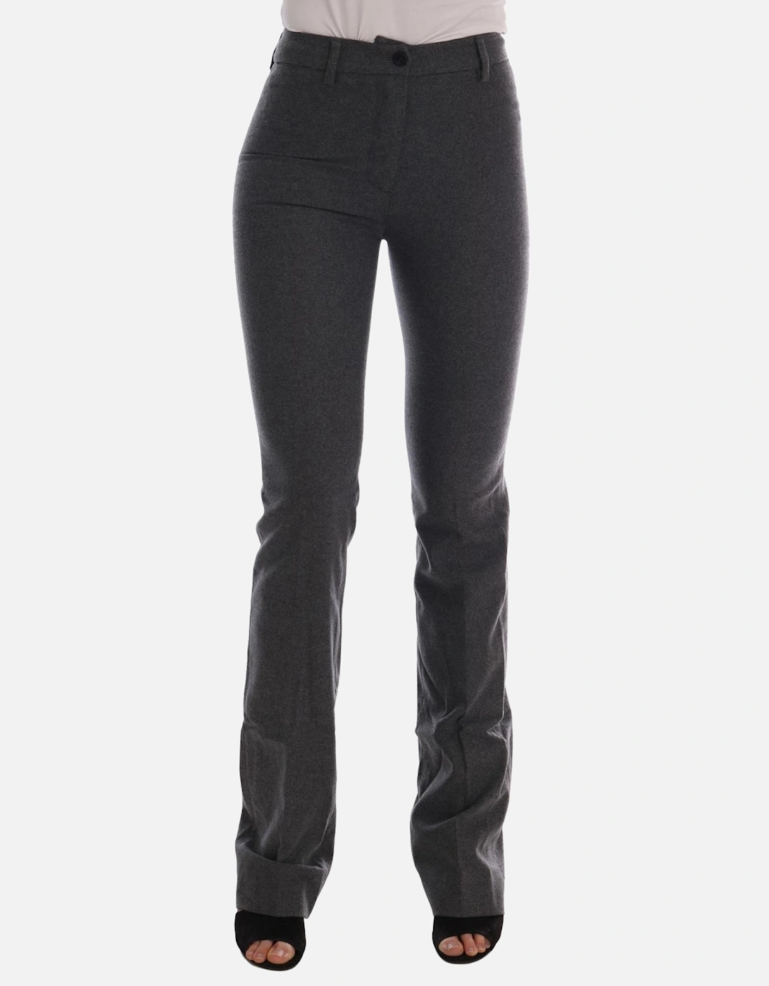 Formal Gray Zipper Closure Pants Women Jeans, 6 of 5