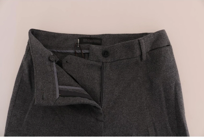 Formal Gray Zipper Closure Pants Women Jeans
