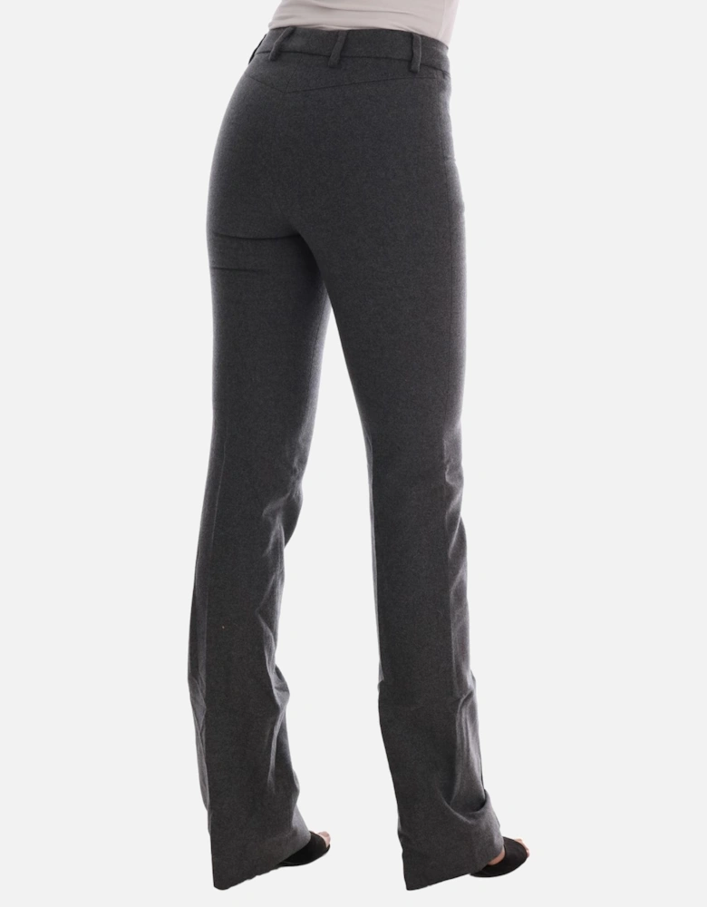 Formal Gray Zipper Closure Pants Women Jeans