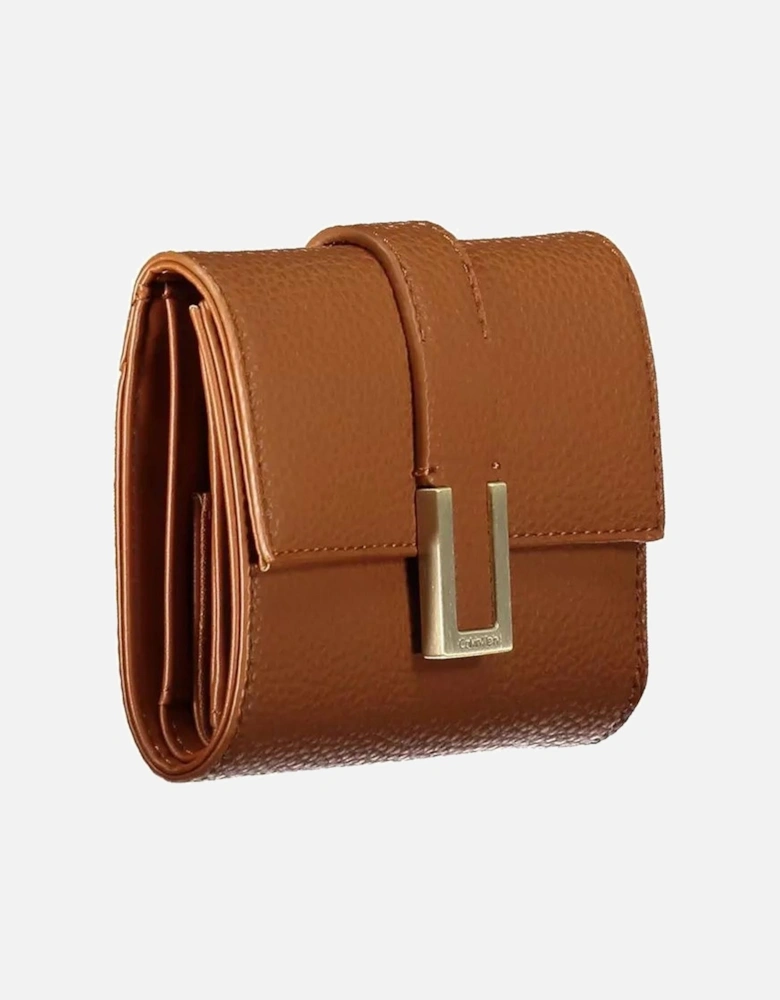 Contrasting Detail Wallet with Card Slots and Coin Purse Women - Brown