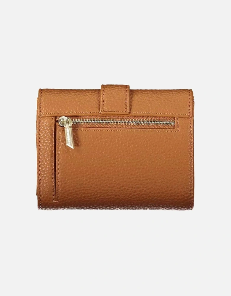 Contrasting Detail Wallet with Card Slots and Coin Purse Women - Brown