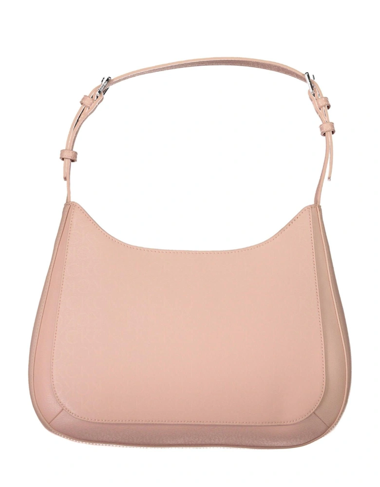 Sustainable Pink Shoulder Bag with Adjustable Handle and Internal