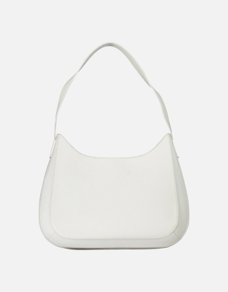 White Shoulder Bag with Contrasting Details and Eco-Friendly Material