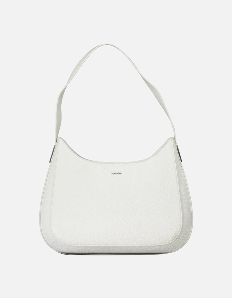 White Shoulder Bag with Contrasting Details and Eco-Friendly Material