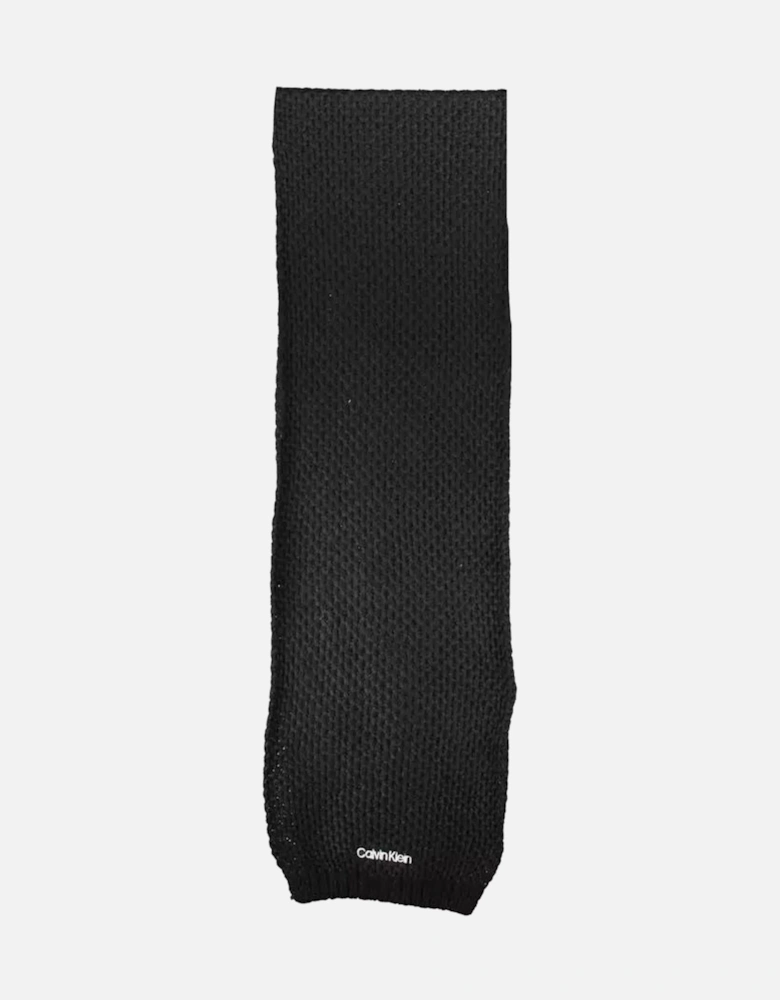Contrasting Detail Embroidered Logo Scarf Women - Black Scarves