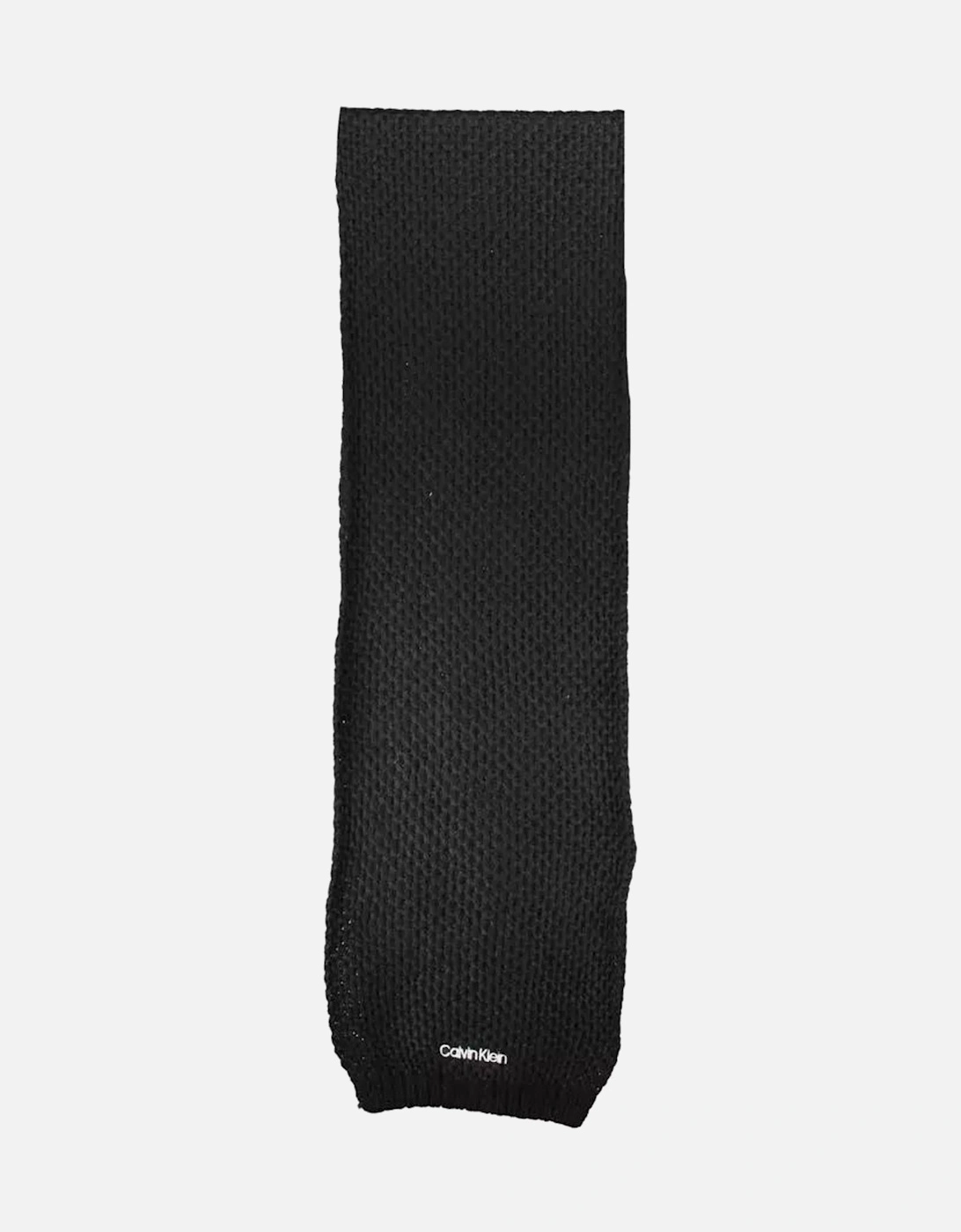 Contrasting Detail Embroidered Logo Scarf Women - Black Scarves