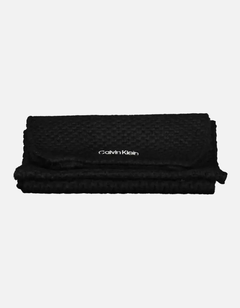 Contrasting Detail Embroidered Logo Scarf Women - Black Scarves