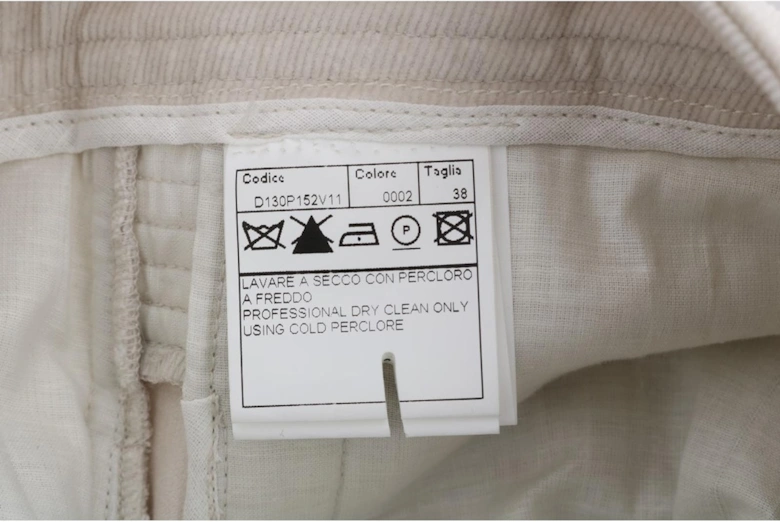Corduroy Pants Zip Fly Biker Style Women - Beige Jeans