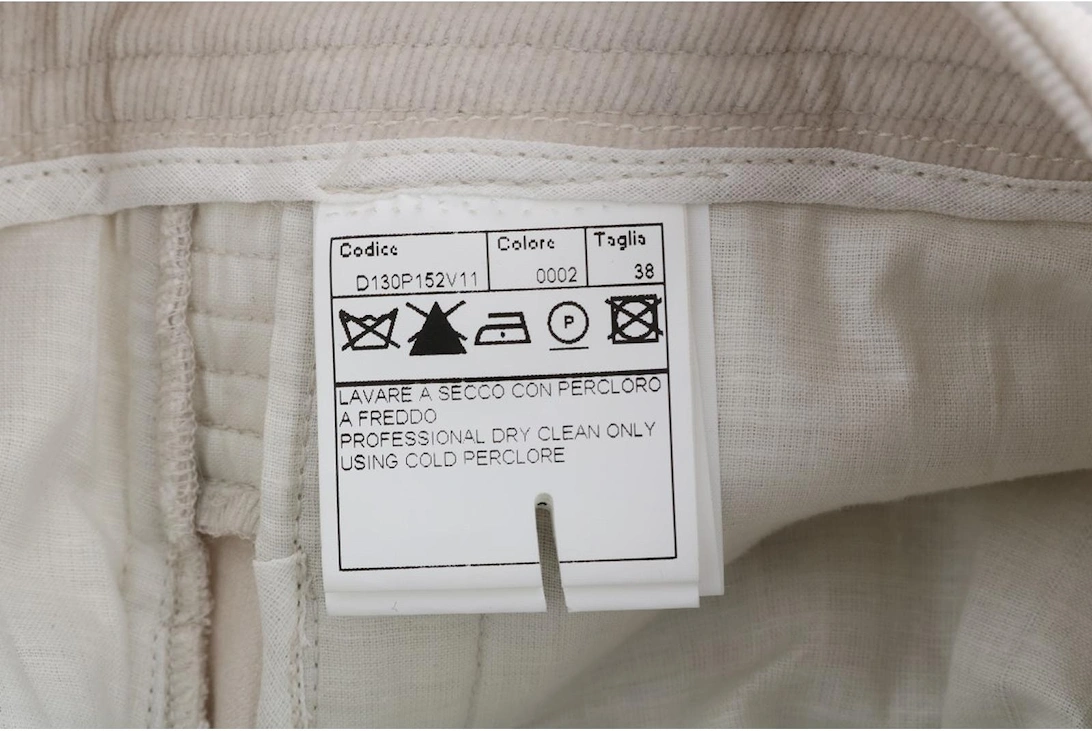 Corduroy Pants Zip Fly Biker Style Women - Beige Jeans