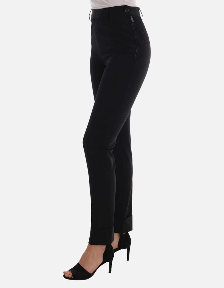Stirrup Pants with Logo Details Women - Black Jeans