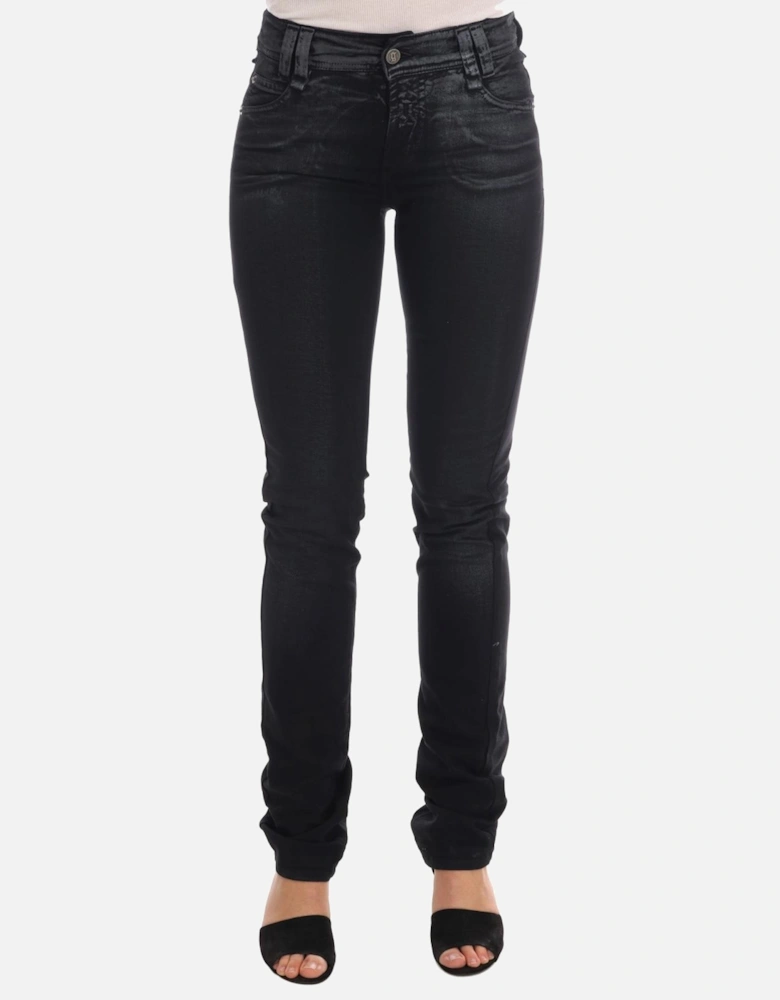 Galliano Skinny Jeans Coated Cotton Women - Gray Jeans